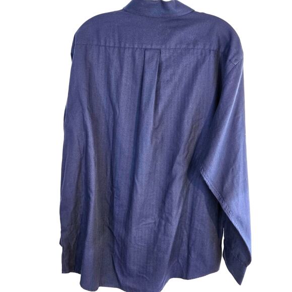 Roundtree & Yorke Men's Shirt Large L Blue Dress Button Down Top Size 17.5 Neck - Picture 6 of 7